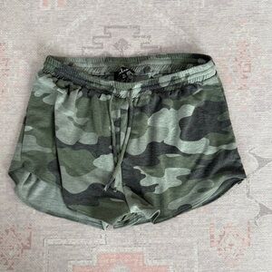Lulus Green Camo Lounge Shorts | Drawstring | Size XL
